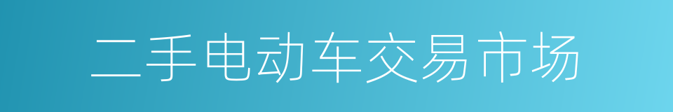 二手电动车交易市场的同义词