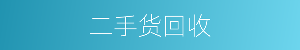 二手货回收的同义词