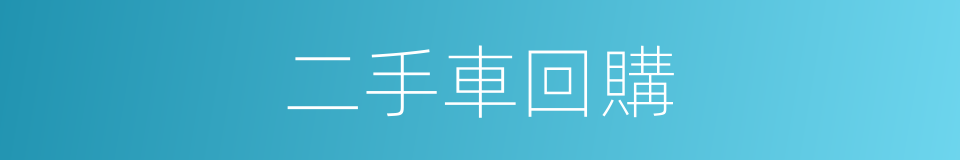 二手車回購的同義詞