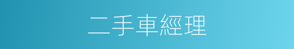 二手車經理的同義詞