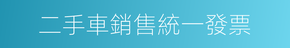 二手車銷售統一發票的同義詞