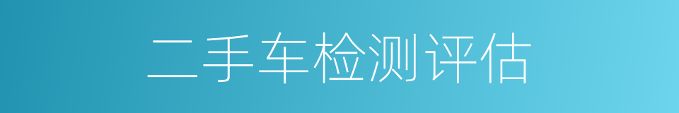 二手车检测评估的同义词