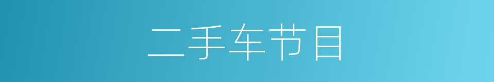 二手车节目的同义词