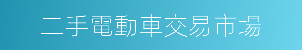 二手電動車交易市場的同義詞