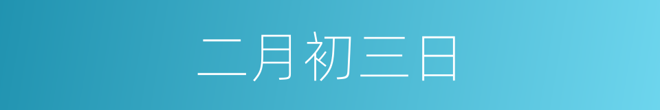 二月初三日的同义词