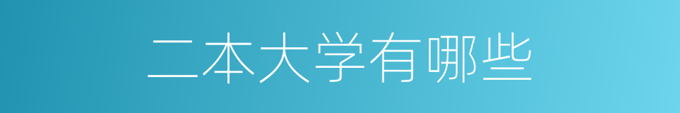 二本大学有哪些的同义词