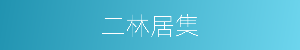 二林居集的同义词