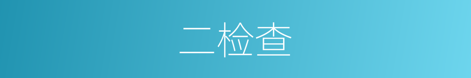 二检查的同义词