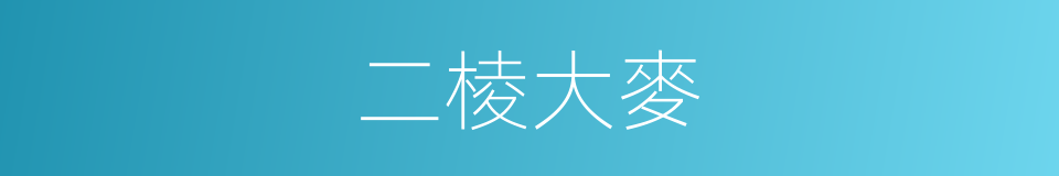 二棱大麥的同義詞