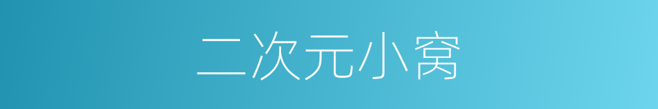 二次元小窝的同义词