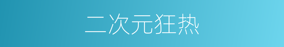 二次元狂热的同义词