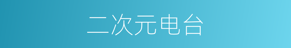 二次元电台的同义词