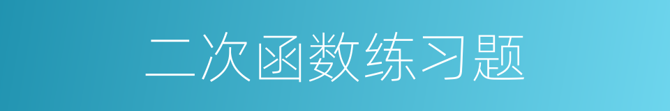 二次函数练习题的同义词