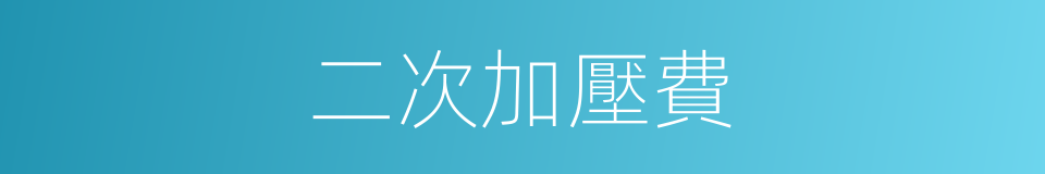 二次加壓費的同義詞