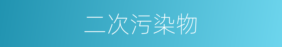 二次污染物的意思