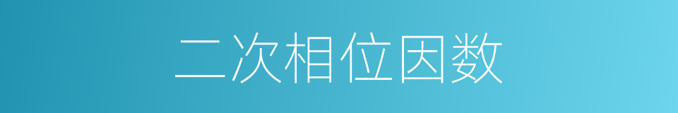 二次相位因数的同义词