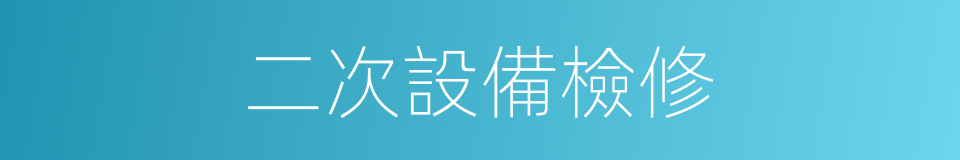 二次設備檢修的同義詞