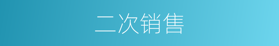 二次销售的意思