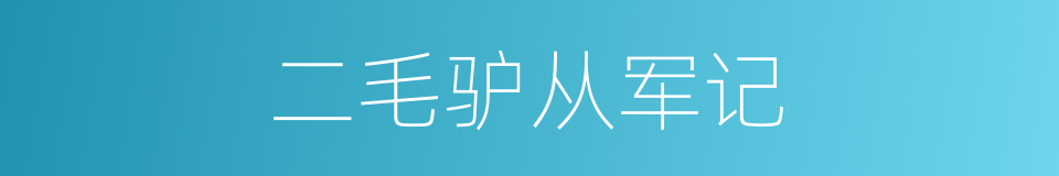 二毛驴从军记的同义词