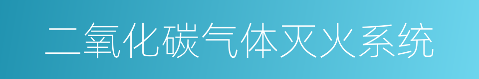 二氧化碳气体灭火系统的同义词