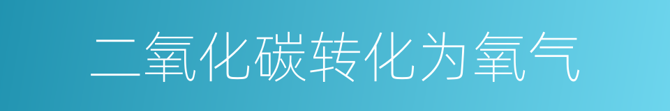 二氧化碳转化为氧气的同义词