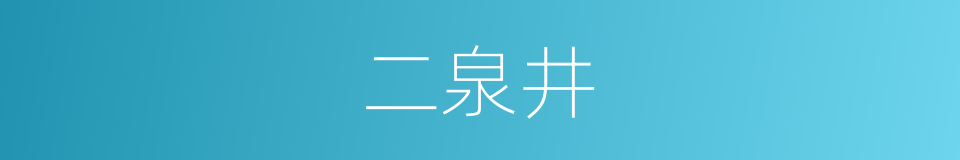 二泉井的同义词