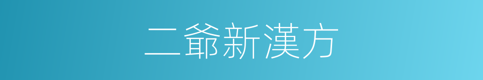 二爺新漢方的同義詞