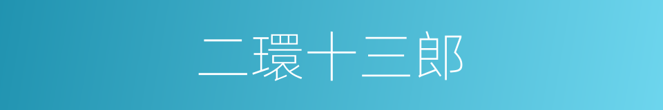 二環十三郎的同義詞