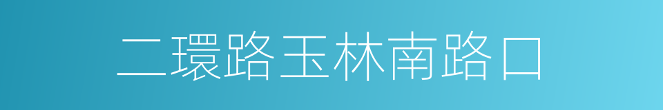 二環路玉林南路口的同義詞