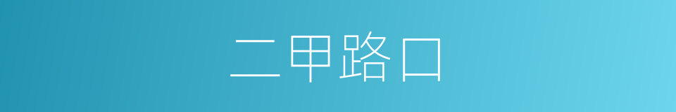 二甲路口的同义词