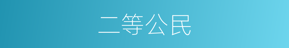 二等公民的意思