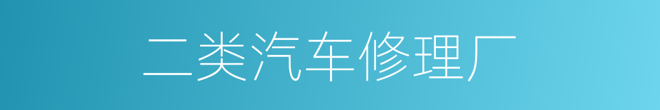 二类汽车修理厂的同义词