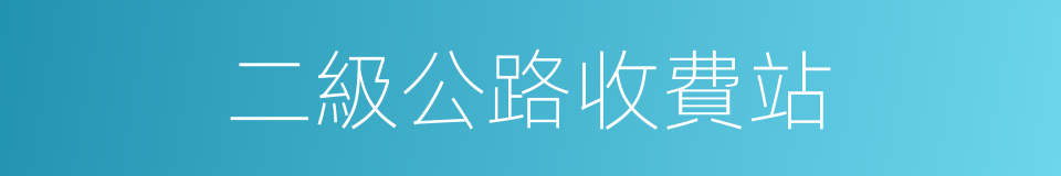 二級公路收費站的同義詞