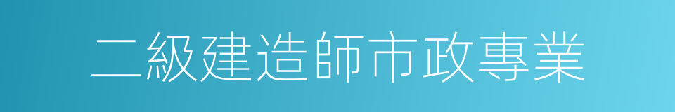 二級建造師市政專業的同義詞