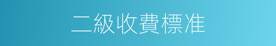 二級收費標准的同義詞