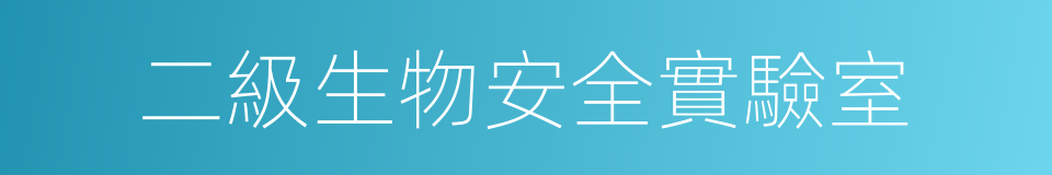 二級生物安全實驗室的同義詞