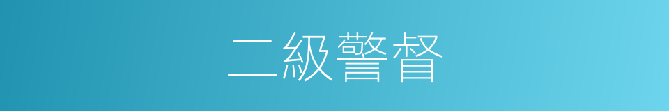 二級警督的意思