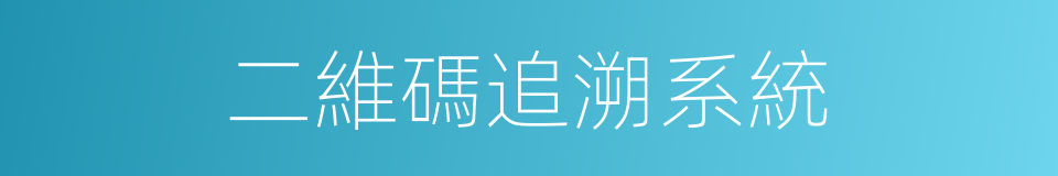 二維碼追溯系統的同義詞