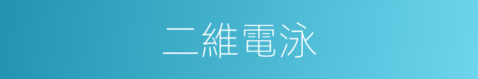 二維電泳的同義詞