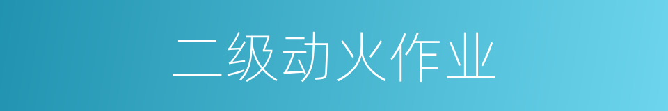 二级动火作业的同义词