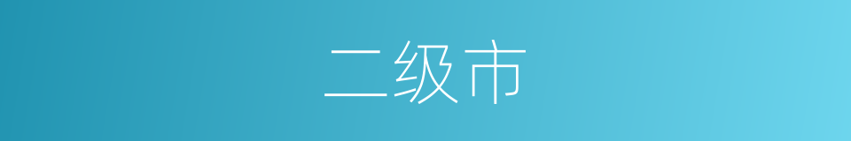 二级市的同义词