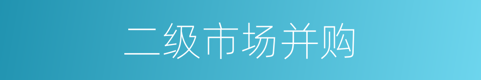 二级市场并购的同义词