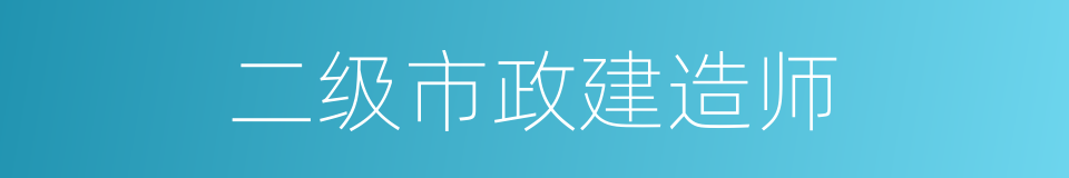 二级市政建造师的同义词