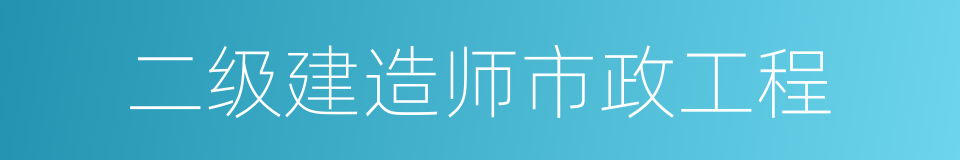 二级建造师市政工程的同义词