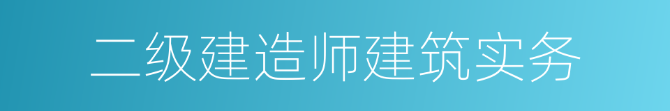 二级建造师建筑实务的同义词