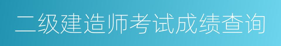 二级建造师考试成绩查询的同义词