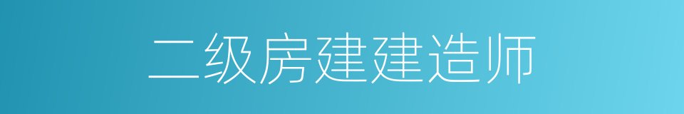 二级房建建造师的同义词