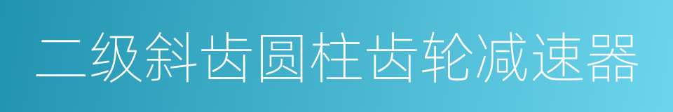 二级斜齿圆柱齿轮减速器的同义词