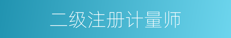 二级注册计量师的同义词