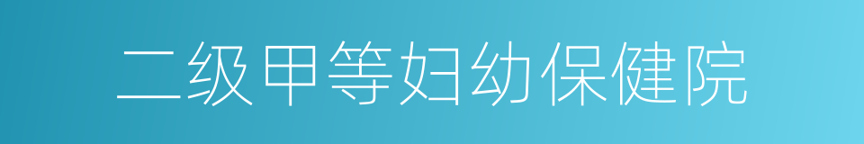 二级甲等妇幼保健院的同义词